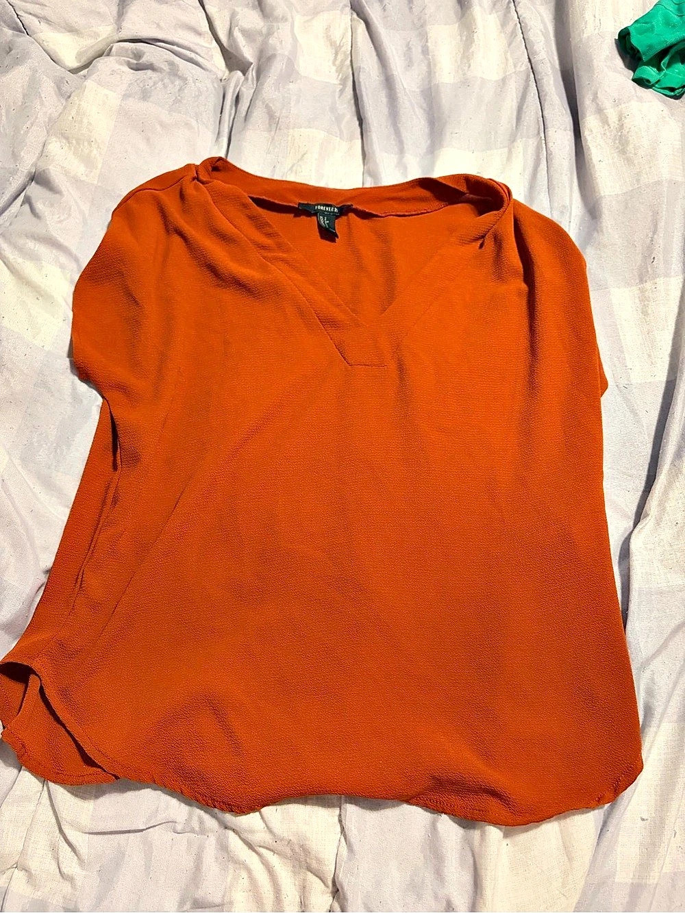 V-Neck Blouse in Orange Like New